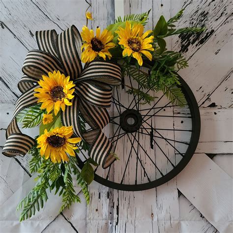 Bike Wheel Wreath Ideas